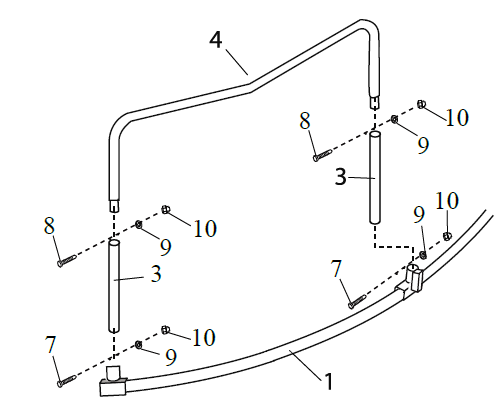 The joined section in step 1 with other components of the round trampoline