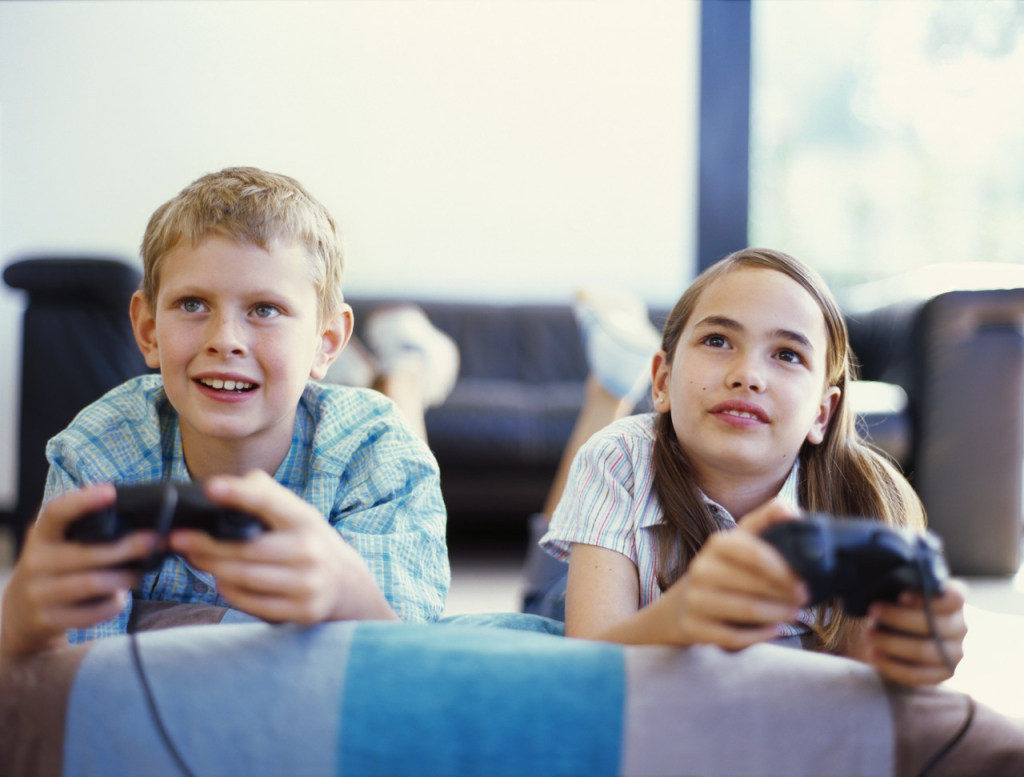 boy and a girl playing game