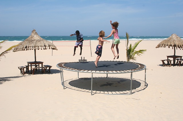play on trampoline